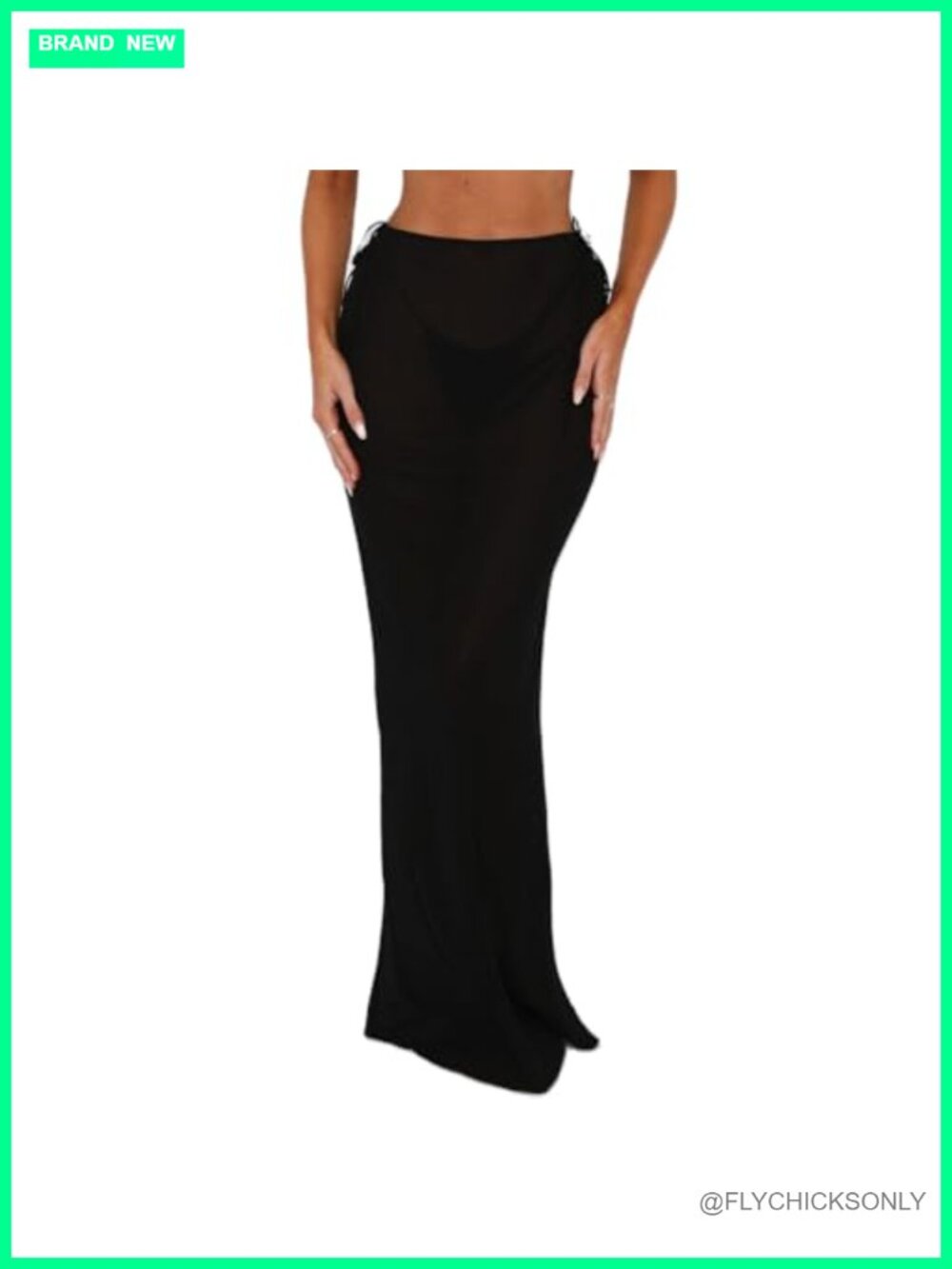 Sheer Mesh Maxi Skirt Floral Print Cover-up Beach Y2K